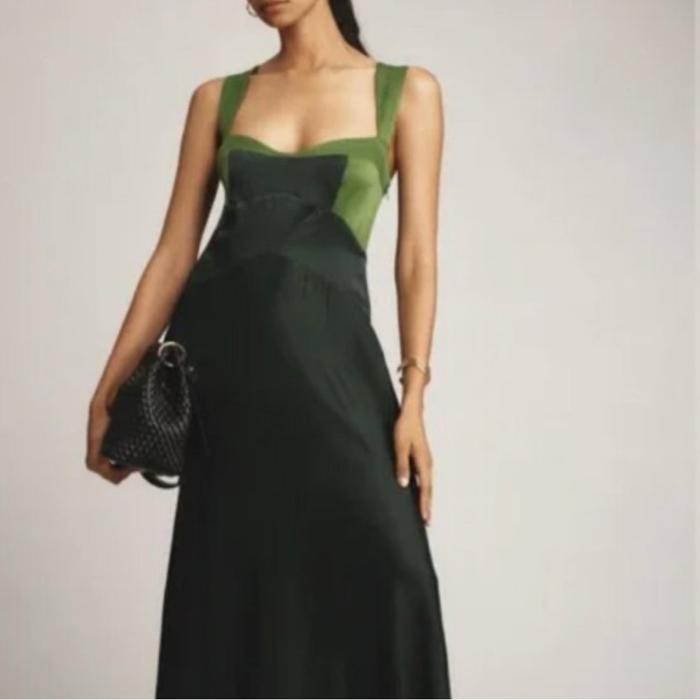 Anthropologie Dark Green Maxi Dress